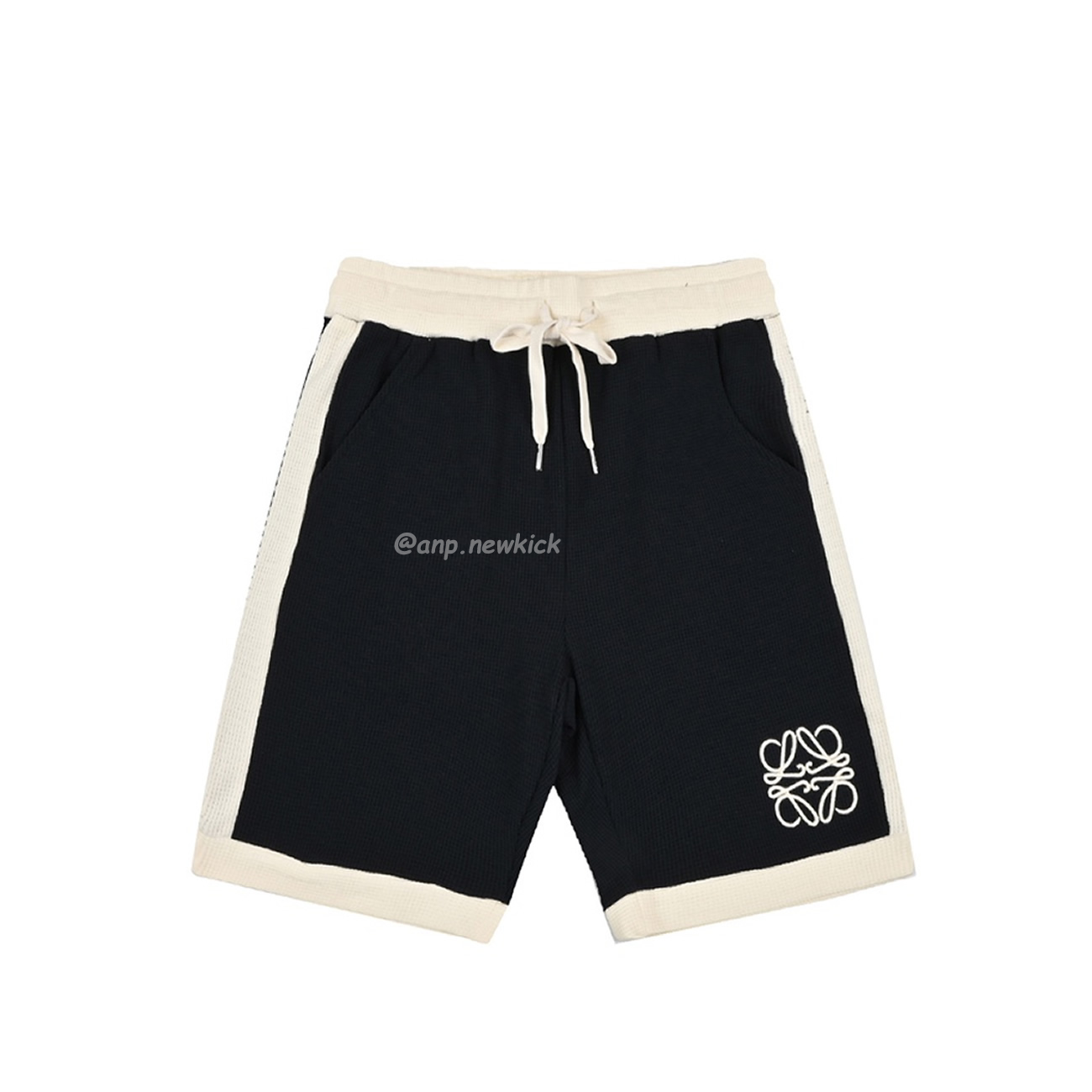 Loewe 24ss Embroidered Logo Color Blocking Waffle Shorts (2) - newkick.cc